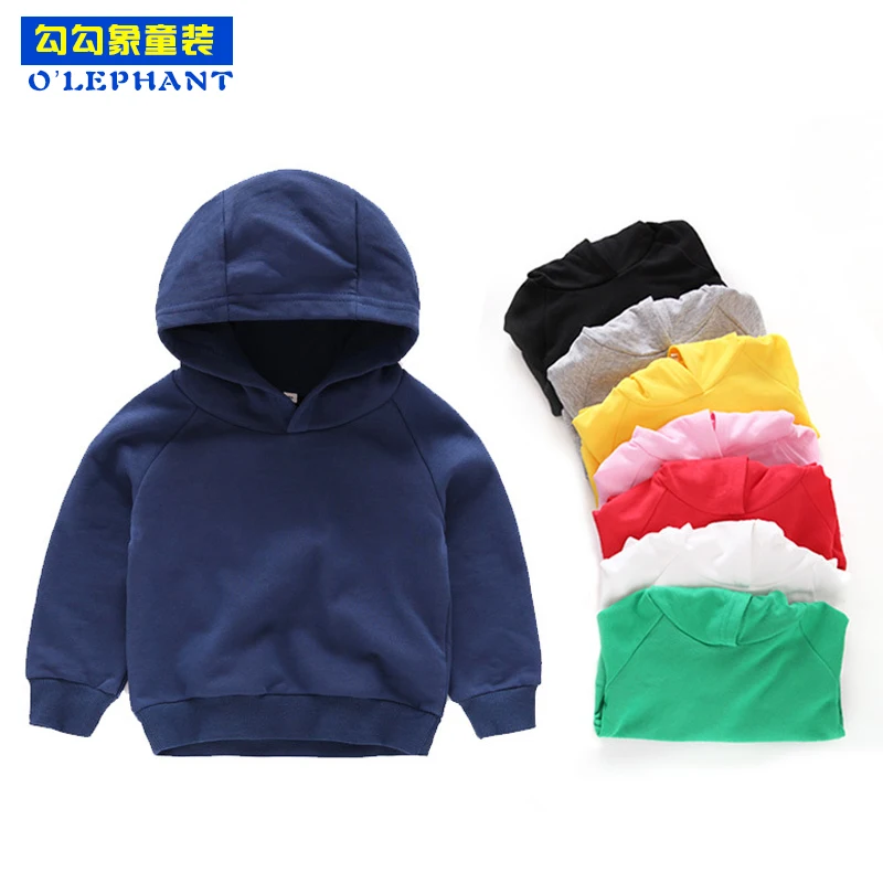

O'LEPHANT 2019 spring fall solid tops for boys and girls Children's cotton long sleeves t shirt Baby kids comfort brief hoodies