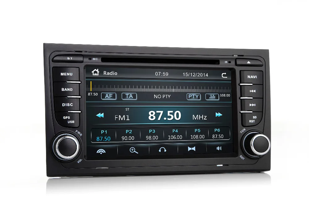 Discount 7"Capacitive Touch Scree Car DVD Player for Audi A4 (2002-2008) Audi S4/RS4/8E/8F/B9/B7 With GPS Bluetooth Radio RDS Canbus Map 1