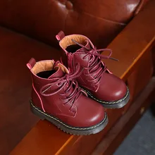 2016 New arrivals baby fashion boots children casual boots boys and girls lace boots comfortable kids flat shoes size 21-25