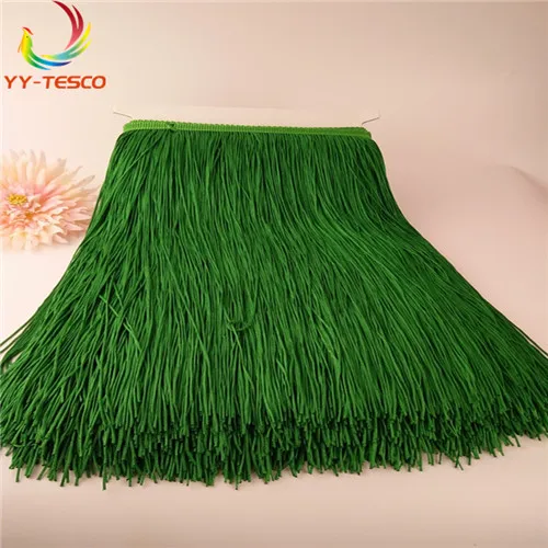 green 30 см/5 ярдов Африки кружева полиэстер Одежда с кисточками декоративные ткани кисточкой DIY лента Костюмы для латиноамериканских танцев Танцы ленты аксессуары - Цвет: green