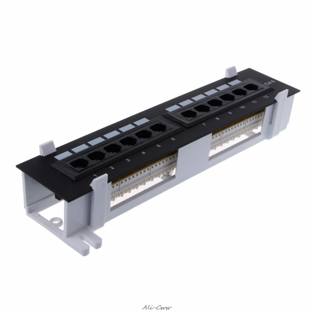 Сетевой адаптер с 12 портами Ethernet LAN патч панель CAT6 RJ45 сетевое настенное крепление