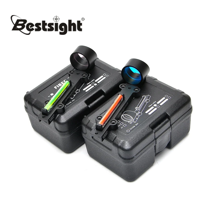 

Lightweight Fiber Sight 1x28 Red Dot Sight Scope Red and Green Fiber Hunting Scopes Fit Shotguns Rib Rail Hunting Shooting