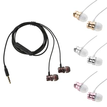 Металлические наушники в ухо турбо бас проводные наушники-вкладыши 3,5 мм Проводная гарнитура наушники с микрофоном универсальные для компьютера мобильного телефона