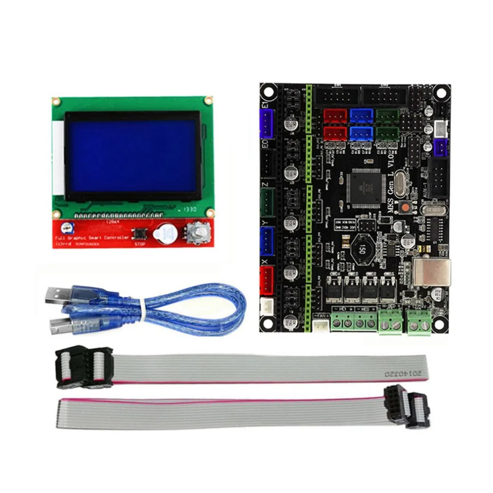 

3D Printer Kit MKS Gen V1.0 L Board Control Board 12864 LCD Display Screen Module With USB Cable for 3D Printer