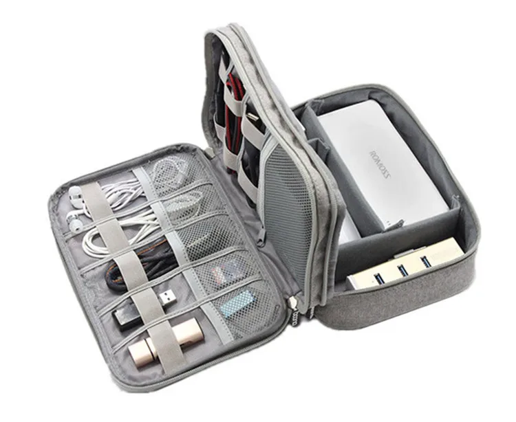Для мужчин Для женщин Дорожная сумка для техники USB кабель Зарядное устройство мобильный Мощность наушники Сортировка случаях организатор