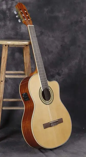 Best price at $200 Cheap solid top classic guitar with equlizer free shipping