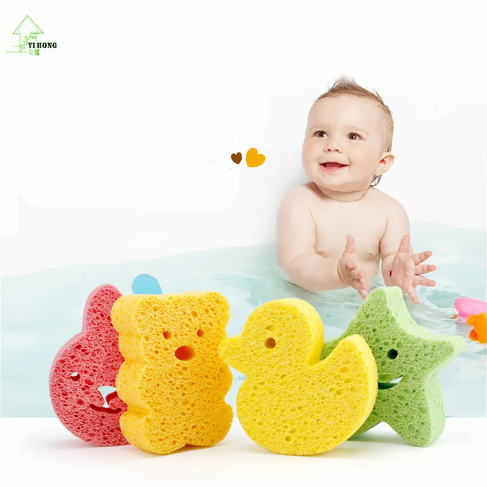YIHONG Wood Pulp Sponge Children Bath Sponge Bath Brushes Sponges Bath