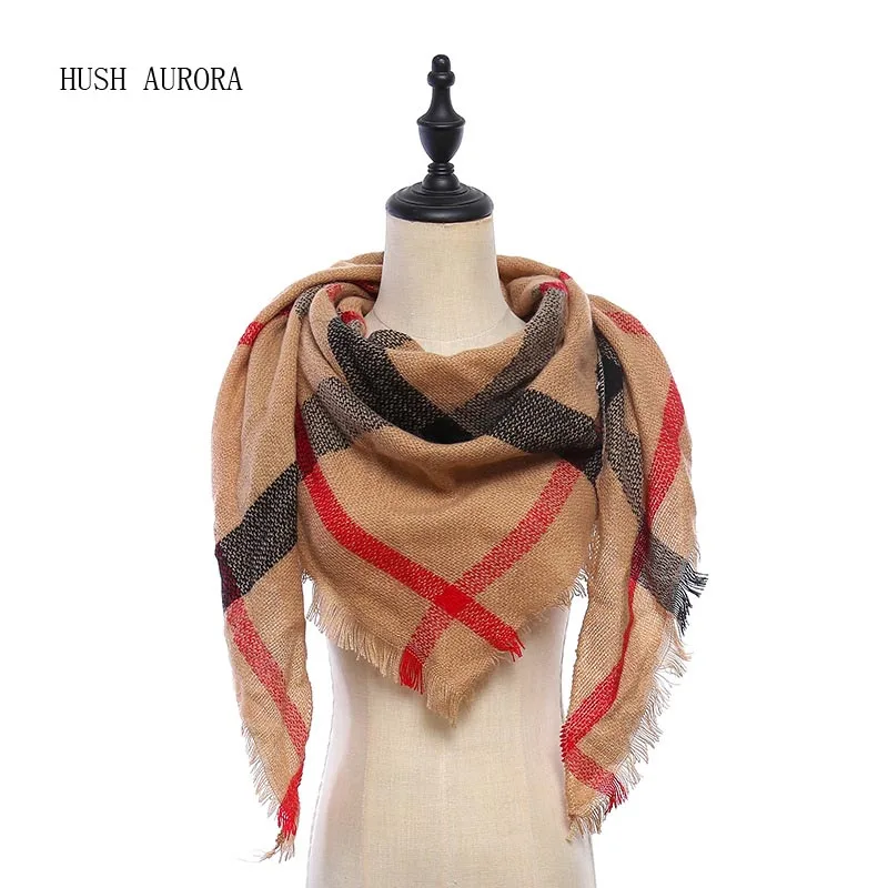 

New Winter Scarf Fashion Women Scarf Luxury Plaid Cashmere Scarves Women Triangle Scarf And Wraps Wholesale