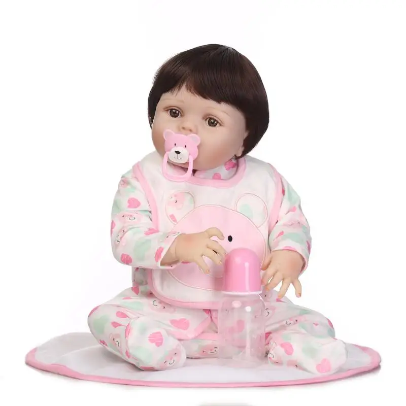 

55cm Full Silicone Body Baby-Reborn Doll Toys Newborn Princess Toddler Babies Doll Girls Bonecas Brinquedos Bathe Toy Bebe Doll