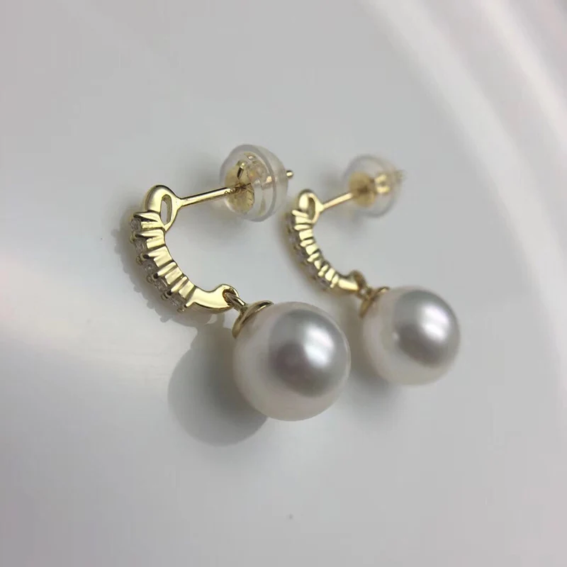 Sinya Au750 Gold diamond stud earring with Natural southsea pearls earring fashion design jewelry for women girls Mum 2018 News (2)