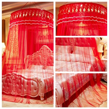

Faroot Round Ball Elegant Lace Bed Canopy Bedcover Mosquito Net Curtain Bedding Dome Tent
