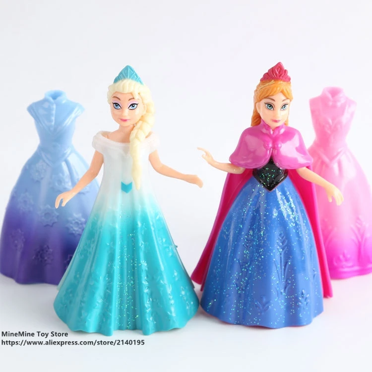 ZXZ Frozen Princess Elsa Anna 12cm 4pcs/set Action Figure Model Anime Mini Decoration PVC Collection Figurine Toys model gift