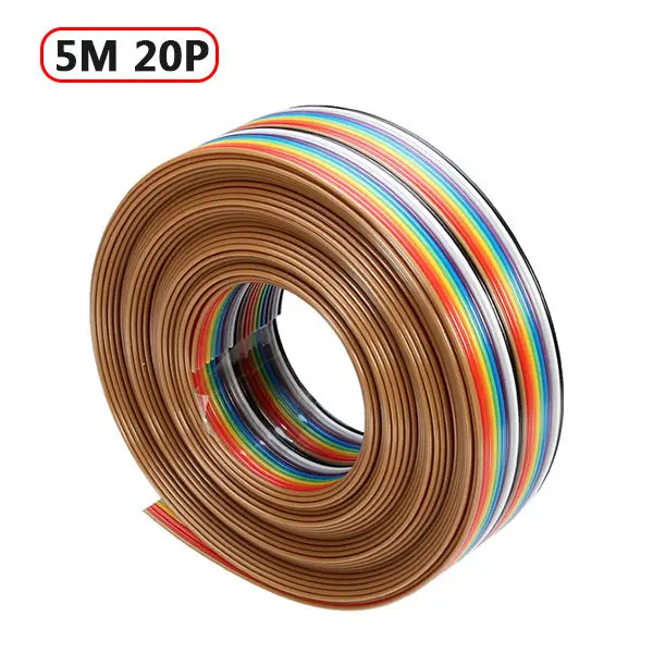 5M-1-27mm-20P-DuPont-Cable-Rainbow-Flat-Line-Support-Wire-Soldered-Free-Shipping