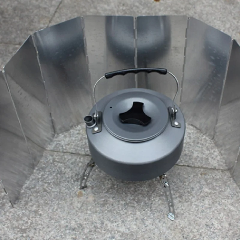 10 Plates Windshield Folding Wind Screen Gas Burning Camping Picnic