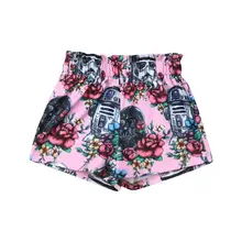 Шорты с цветочным принтом для маленьких мальчиков и девочек, штаны-шаровары с эластичной резинкой на талии, летние шорты