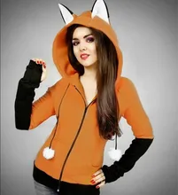 Hot Sale font b Anime b font Fox Ears Cosplay Costume Warm Lovely Hoodie Tops Jacket