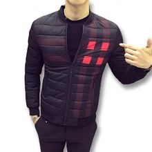 2017 Men Winter Cotton Plaid Jackets and Coats Jaqueta Masculina Men’s Casual Fashion Slim Fits Zipper Jackets Streetwear Male