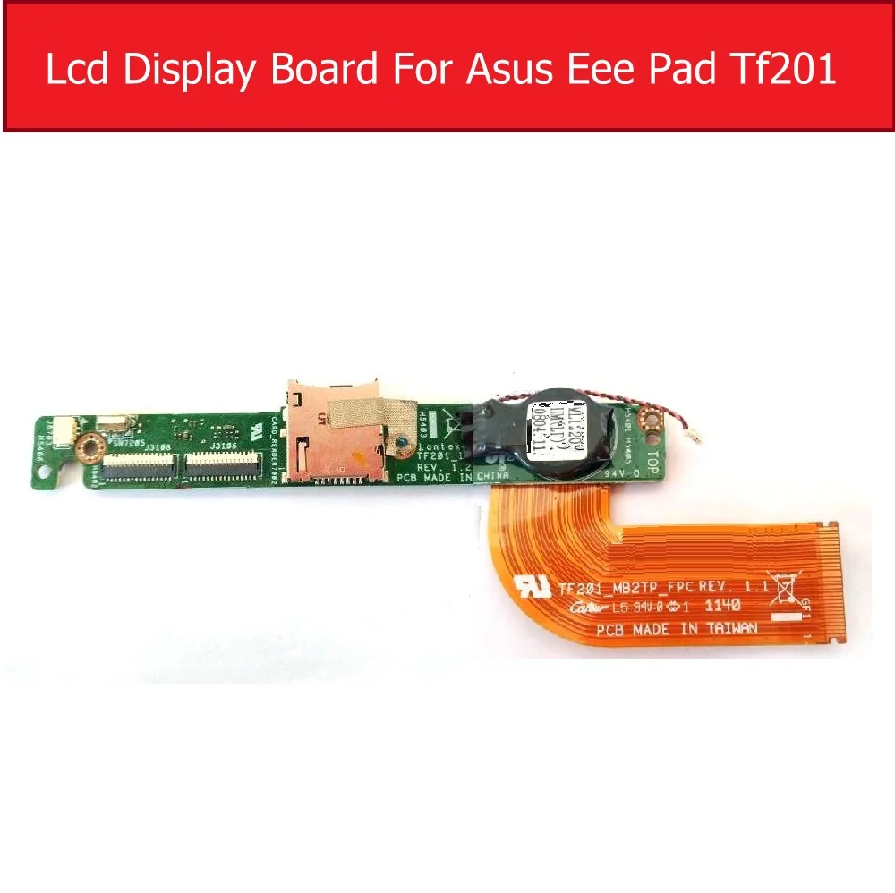 

Genuine Sim card Tray & LCD display Board For ASUS Eee Pad TF201 Lcd screen connector flex cable small parts replacement repair