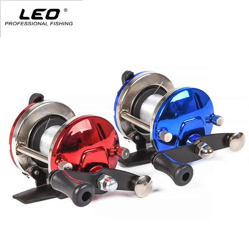 

LEO Mini Fishing Drum Reel Right Hand with 50M Fishing Line Gear Ratio 3.5:1 Ice Fishing Reel Bait Casting Fishing Drum Wheel