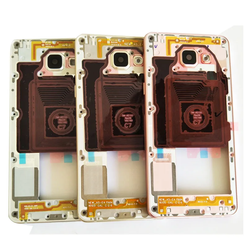 

Original New For Samsung Galaxy A5 SM-A510F 2016 Middle Bezel Rear Back Housing With Power Volume Button Key Replacement Parts