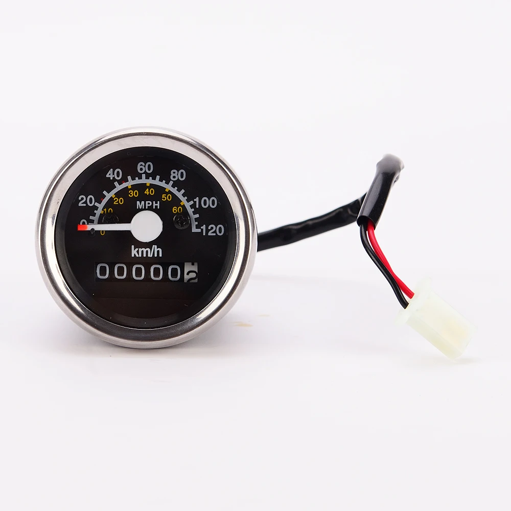 

Universal Motorcycle Bike Speedometer Odometer Gauge KMH MPH LED Black 61.5mm S2