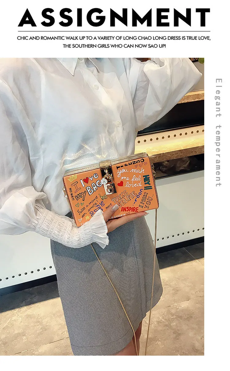 Популярная дизайнерская женская сумка-клатч из искусственной кожи с надписями и граффити, женские вечерние клатчи, сумка на плечо, сумка через плечо, сумка-мессенджер с клапаном