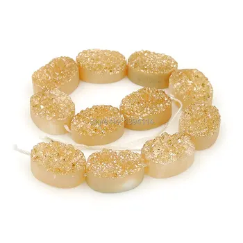 

Titanium Orange Crystal Cluster Oval Loose Beads Strand For Making Bracelet Or Necklace Jewelry Approx 8 Inches