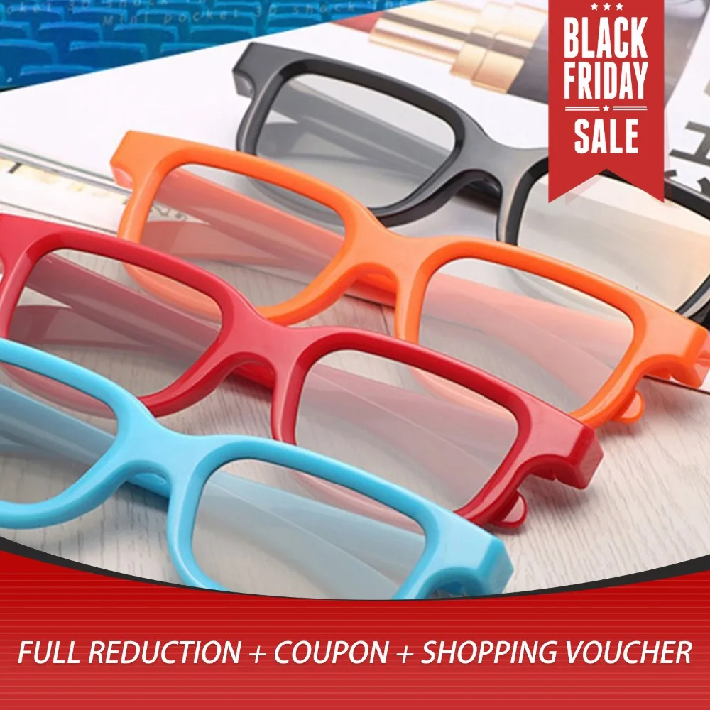 

Passive Circular 3D Polarized Glasses Stereo Black For 3D TV Real D IMAX Cinemas