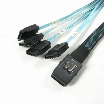 

10pcs/lot MINI SAS 4i SFF-8087 36Pin To 4 SATA 7Pin HDD cable,100cm SAS RAID CABLE