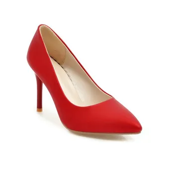 

The new 2018 spring wedding shoe sexy pointed high heel with shallow mouth single shoes size 43 yards 32-1825