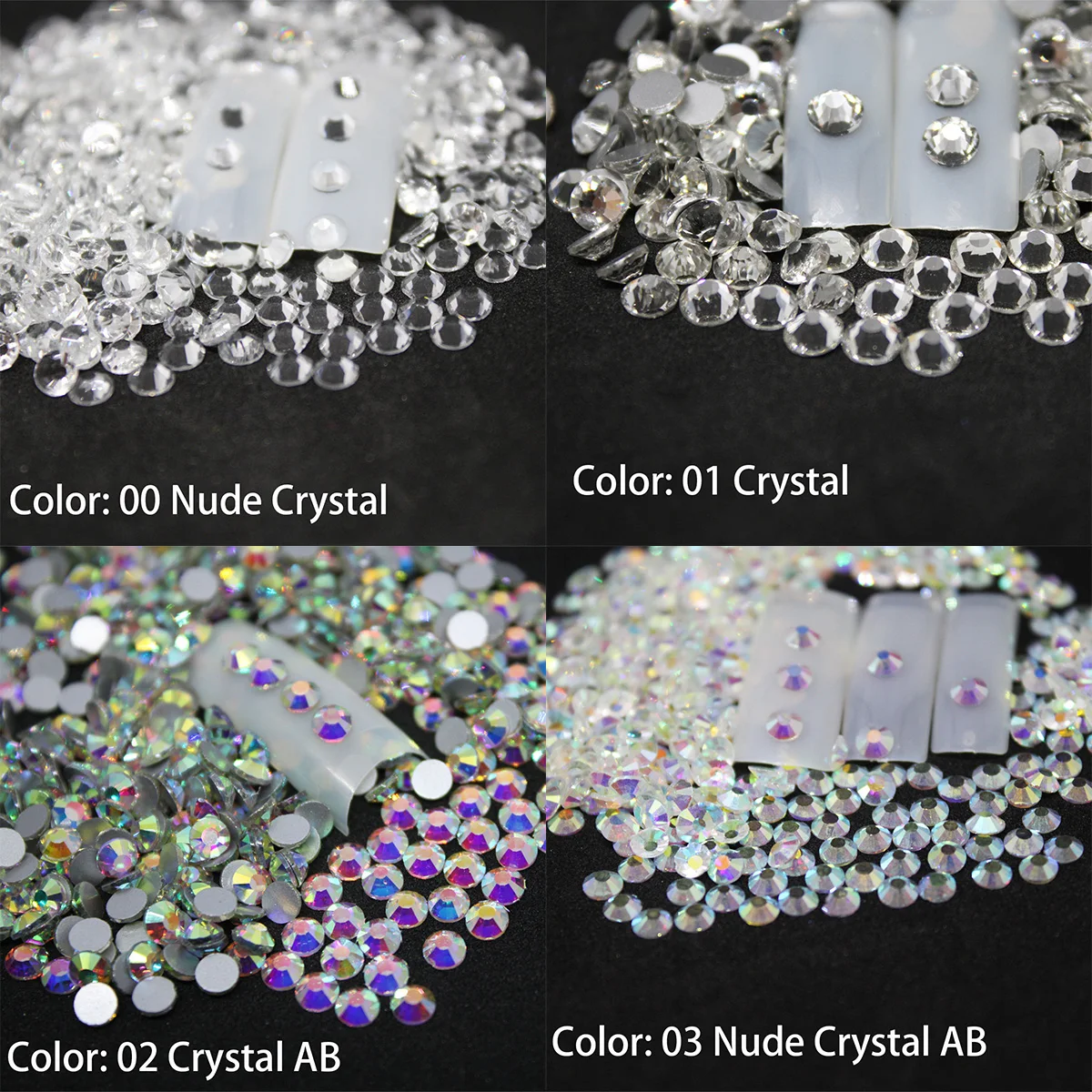 

Nail Rhinestones for Nail Art Crystal Glass Stones 3D Nail Art Decoration SS12-SS40 Flat Back Non Hot Fix Gems nails accessoires