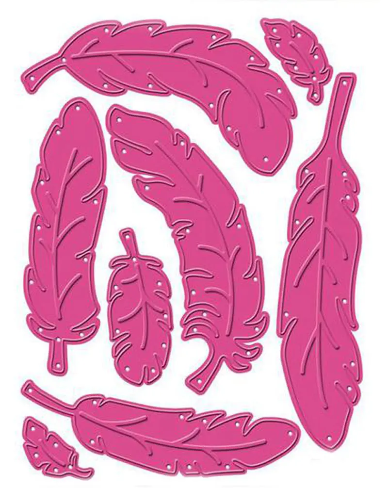 Buy feather metal Die Cutting Scrapbooking steel Craft Die cut DIY Embossing