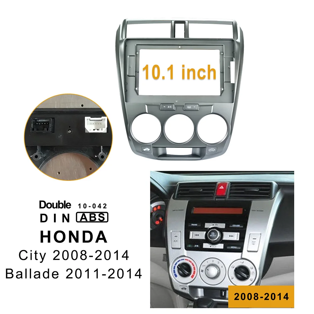 10,1 дюймов 2din Автомобильная Радио фасции для HONDA CITY 2008 2009- стерео панель приборная панель установка двойной Din DVD рамка В-Dash