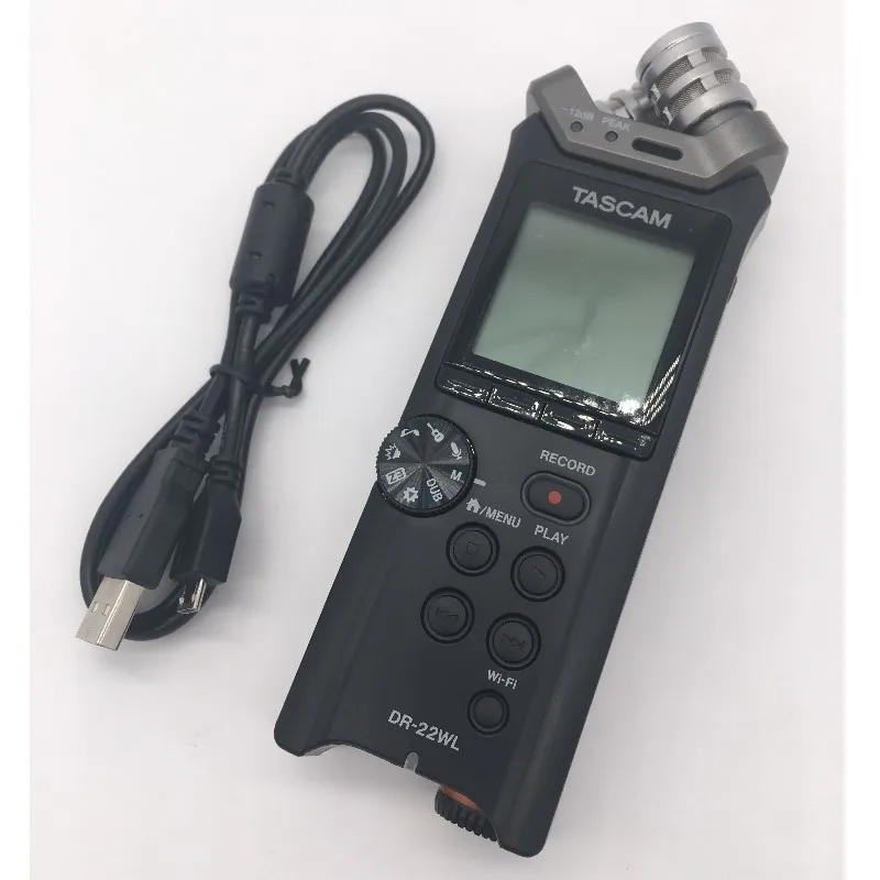 Tascam DR-22WL портативный ручной диктофон с Wi-Fi, XY шаблон Стерео конденсаторный микрофон двойной формат функция записи