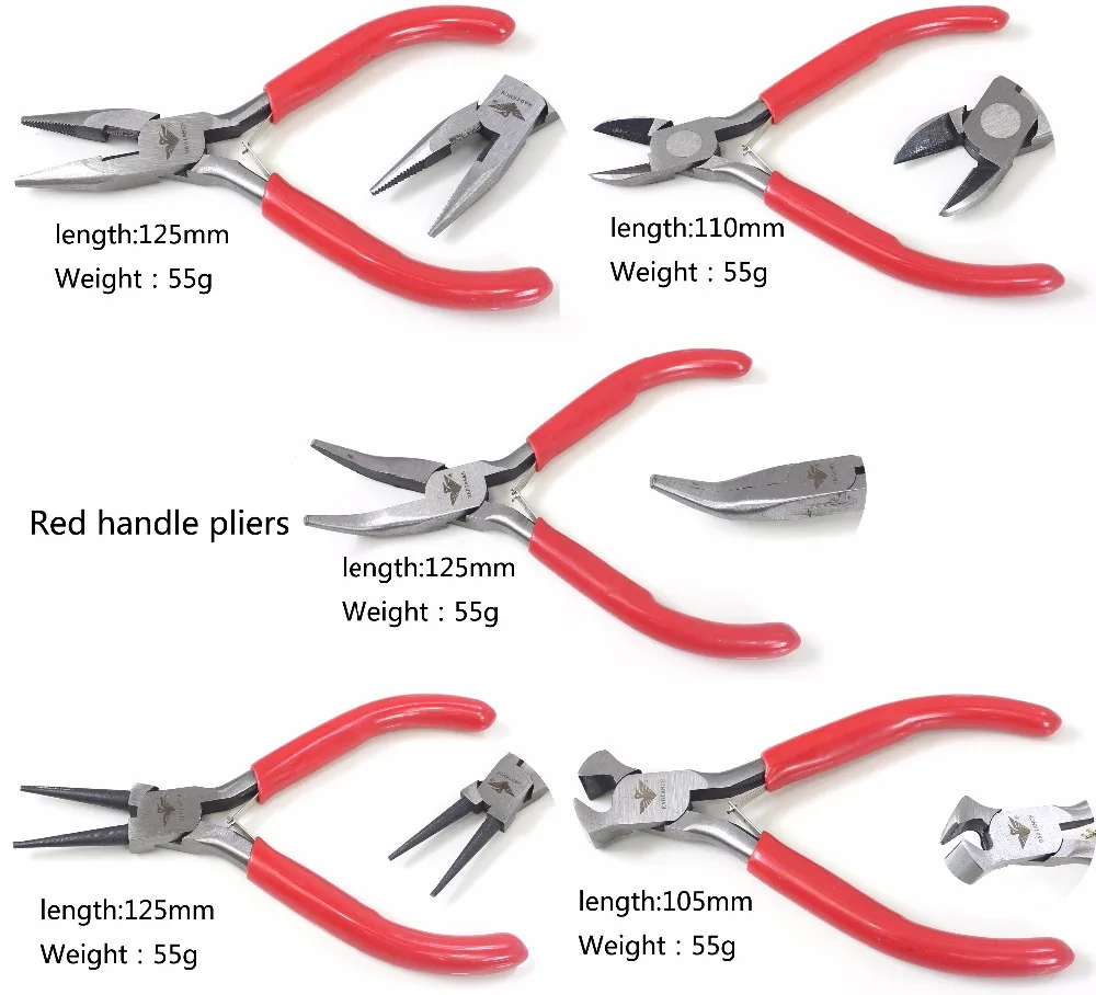 

5pcs DIY Jewelry Tools Pliers Sets Bent/Round/Flat Nose Pliers/Side-Cutting Plier