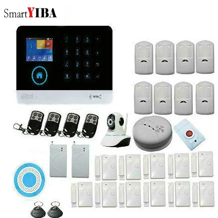 

SmartYIBA Wireless WIFI Alarm Security System OutDoor/Indoor Sensor LCD Display Wired Siren Home Burglar Security Alarm System