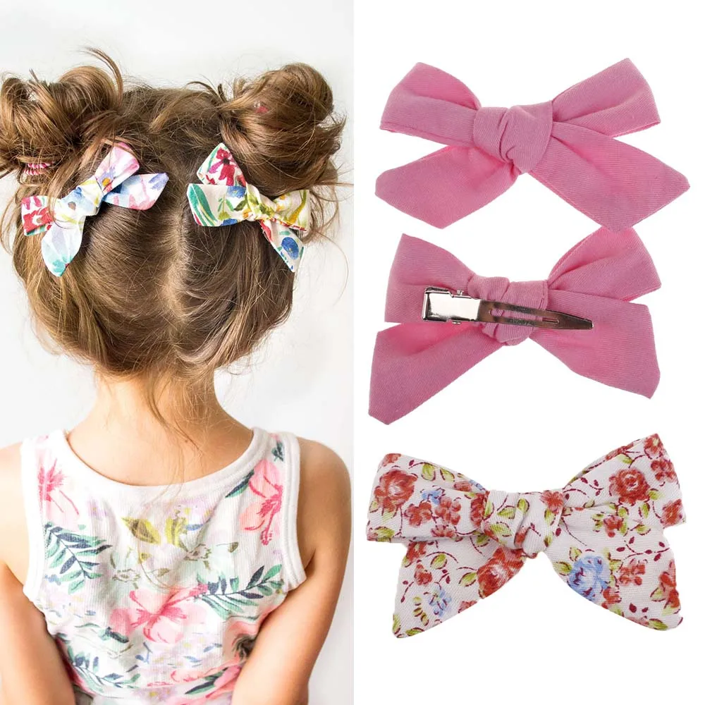 Baby Girls Lovely Bohemian Style Bow BB Hair Clips Headwear Children Hairpins