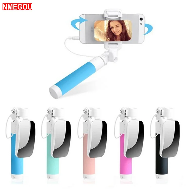 

Mini Wired Mirror Selfiestick Monopod for Samsung Galaxy S8 S9 Plus Lg K10 Camera Selfie Stick Tripod Folding 130 Perche Selfie