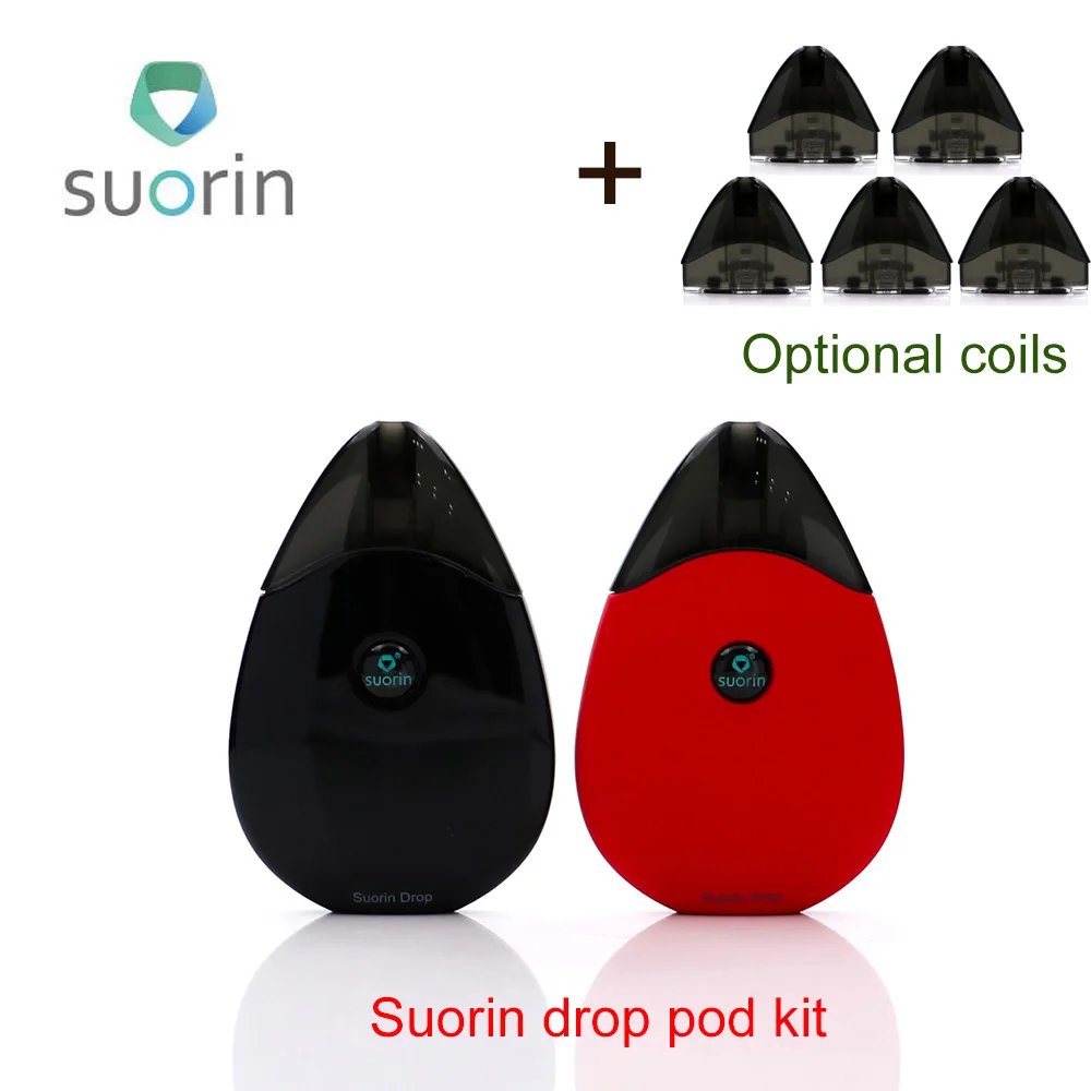 

Original Suorin Drop Kit 2ml Cartridge vape kit 300mAh Suorin Drop Battery USB charging E cigs All-in-one suorin pod Vape Kit
