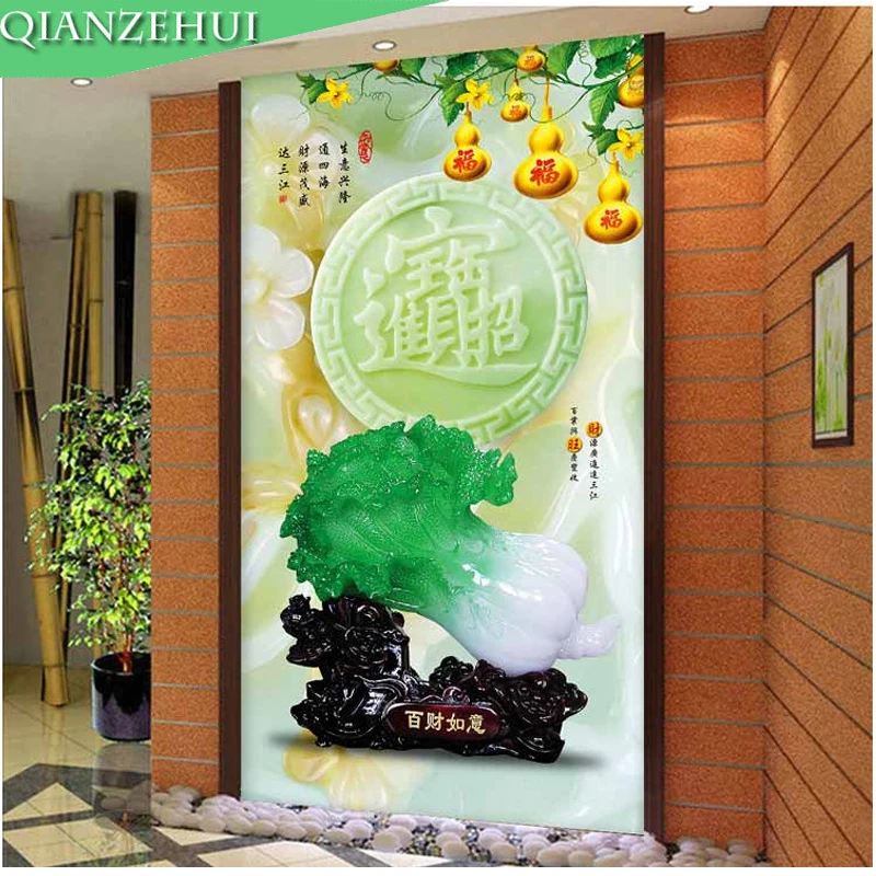 QIANZEHUI алмазная вышивка круглая Алмазная капуста благоприятная полная Стразы 5D