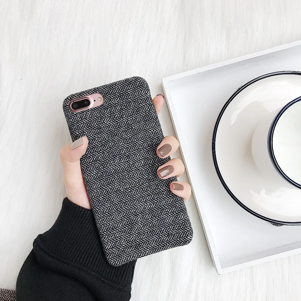 

Fashion Fabrics Case on for iphone XS XR XS Max Warm Soft Color Back Cover Cases Capa for iphone X 6 6s plus 7 8 Plus Fundas