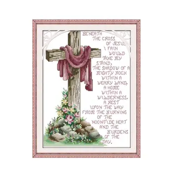 

Joy Sunday Jesus Cross Resurrection Christian catholic cross stitch Embroidered cloth Handmade embroidery pattern