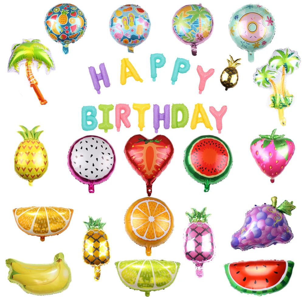 

Fruit Foil Helium Balloon Watermelon lemon Strawberry Orange Pineapple Summer Party Decoration Baby shower Supplies Kids Toy