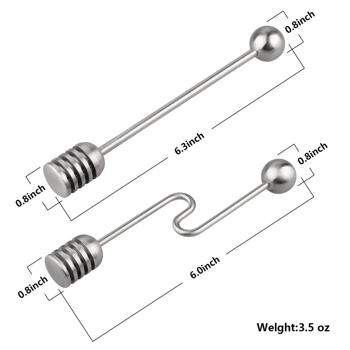2 штуки ковши для меда из нержавеющей стали, палочка для перемешивания, прямая и изогнутая сироп, ложка, палочка, подача для медового горшка, банка Co