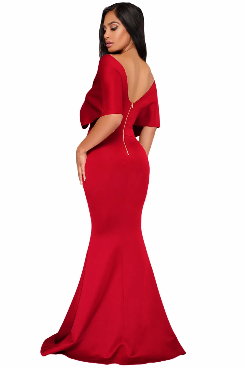 Red-Off-The-Shoulder-Mermaid-Maxi-Dress-LC61944-3-2