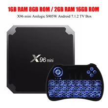 X96mini Android 7.1.2 S905W Mali – 450 Penta-Core TF Card TV Box 8GB 1G DDR3 2.4GHz WiFi 4K x 2K H.265 100M LAN Digital Media