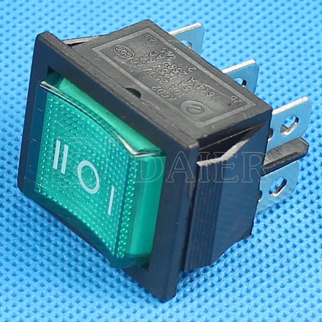 Interruptores basculantes de encendido y apagado, luz LED iluminada de 220V/12V, 6 pines, 20A, 125VAC, DPDT, interruptor de doble Polo de 3 posiciones con lámpara, 5 uds. Interruptores basculantes de encendido y apagado, luz LED iluminada de 220V/12V, 6 pines, 20A, 125VAC, DPDT, interruptor de doble Polo de 3 posiciones con lámpara, 5 uds.