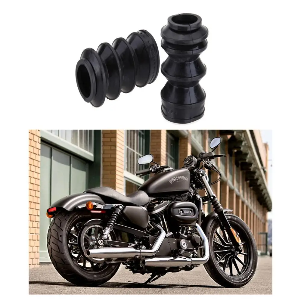 2 Rubber Front Fork Boots Shock Gaiters 39mm For Harley Davidson