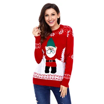 

New Arrival Knit Sweater In Stock Winter Pullover Christmas Jumper Pull Oversize Halloween Santa Claus Sweater Red Sweater