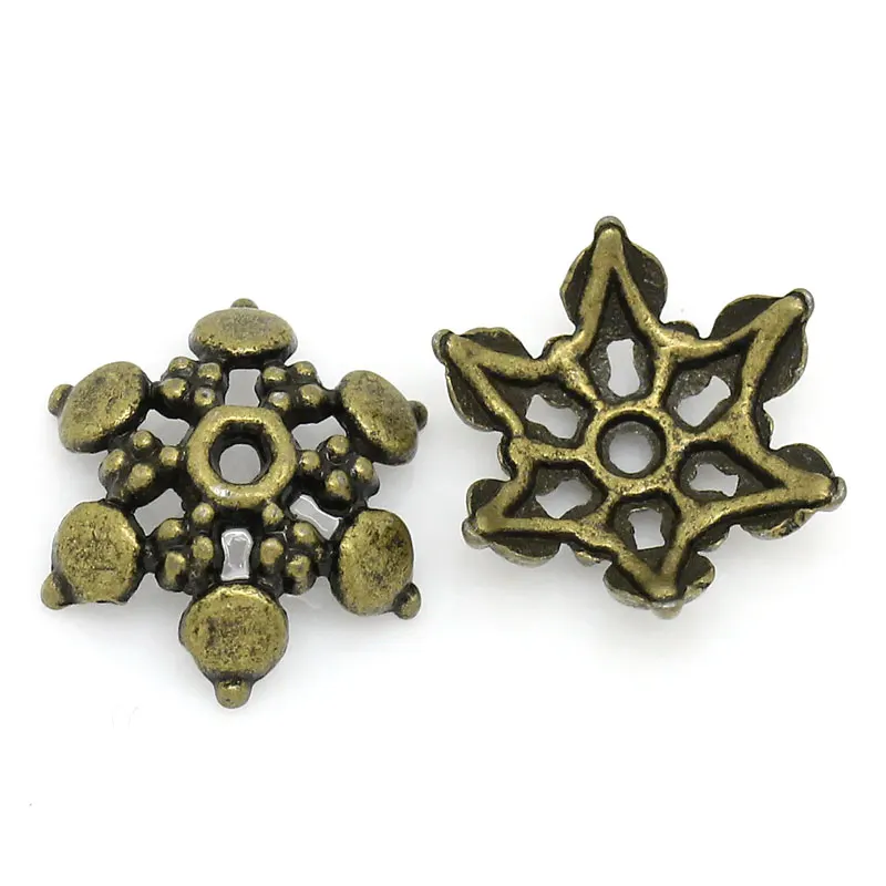 

Zinc metal alloy Beads Caps Flower Antique Bronze (Fits 14mm Beads) 12mm( 4/8") x 11mm( 3/8"), 15 PCs new